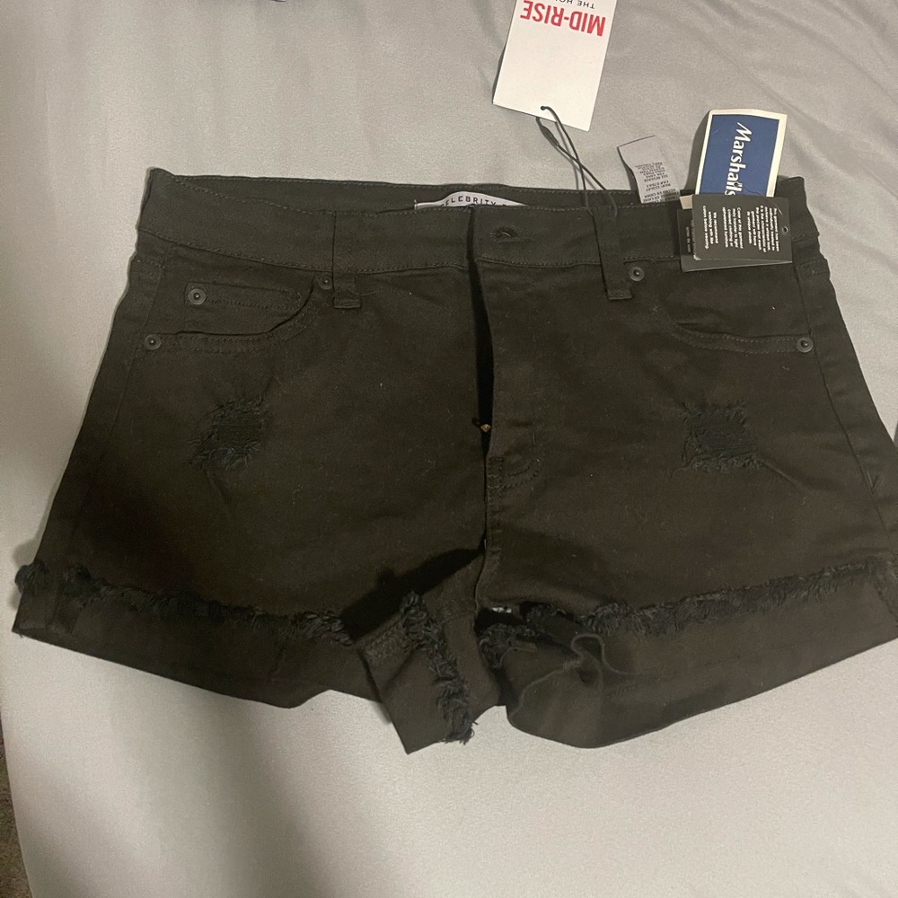 Black Denim Shorts